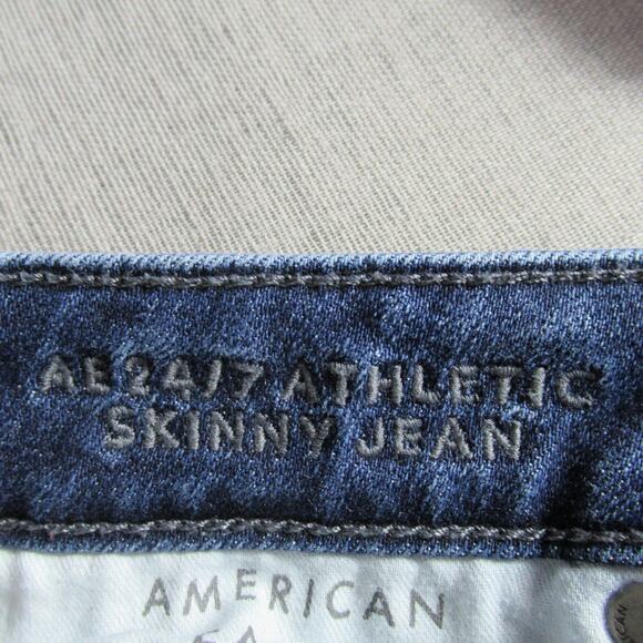 American Eagle Jeans Mens 30x30 Blue Athletic Skinny Airflex Temp Tech Denim - Picture 8 of 10